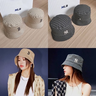 👑ผ่อน0%แท้100%👑 MLB monogram bucket hat หมวกปีกสีดำ  โลโก้ NY ⚫️⚫️ Code: 3AHTH201N-50BKS