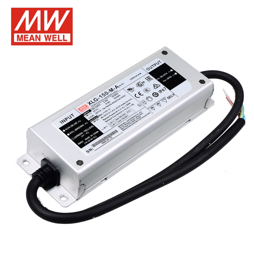 Mean WELL XLG-150-MA 60-107V 1400mA 150W โหมดพลังงานคงที่ LED Driver แหล่งจ่ายไฟ LED ปรับ