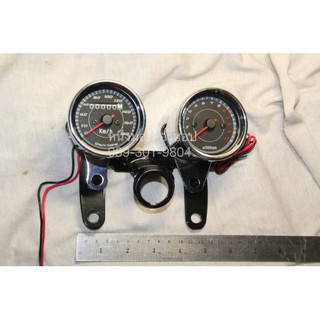 เรือนไมล์ ชอปเปอร์ คาเฟ่ โมตาด ตัวชุบ ตัวดำ หน้าดำ เรือนคู่ 719 Speedometer set