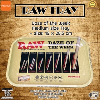 RAW Tray ถาดโรล Raw Daze Of The Week ขนาด 19 x 28.5 cm metal rolling tray life saver Raw rolling ถาดสำหรับโรล