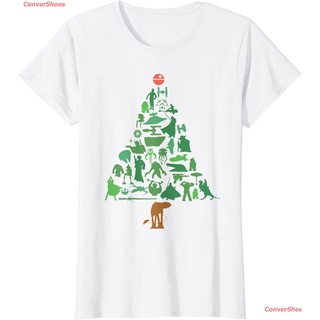 เสื้อยืดผู้ชายและผู้หญิง Star Wars Holiday Christmas Tree T-Shirt Sports T-shirt