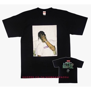 HLHL เสื้อยืด Travis scott supreme hiphop rapper เสื้อยืดคอกลม พร้อมส่ง เสื้อยืดคอกรม