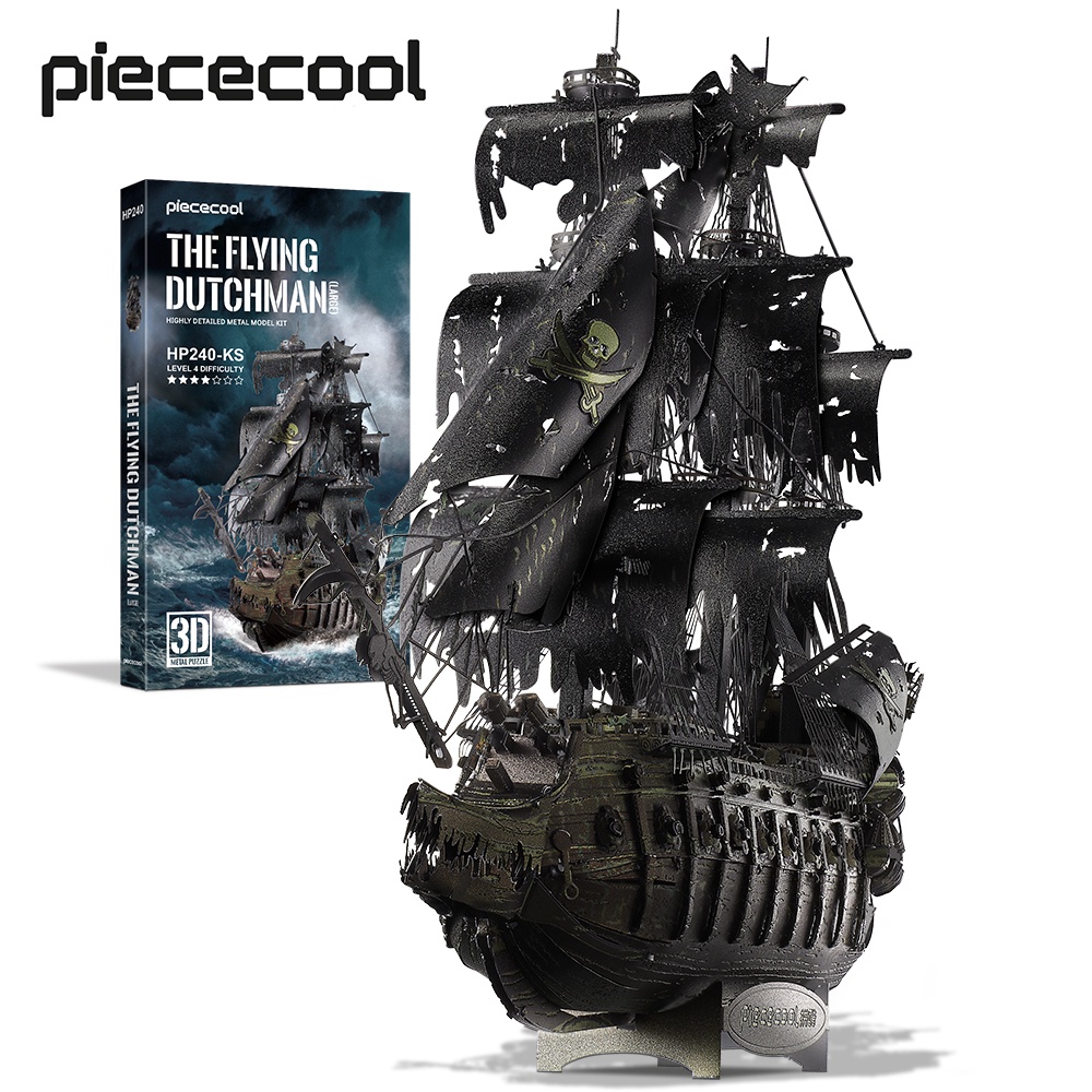 Piececool จิ๊กซอว์โลหะ 3 มิติสำหรับผู้ใหญ่ - ชุดสร้างโมเดล Flying Dutchman ของขวัญเรือโจรสลัดสำหรับเ