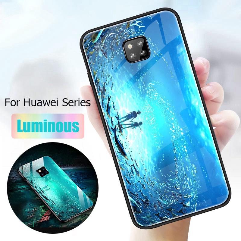 เคสกระจกส่องสว่างสําหรับ huawei mate 20 pro nova 3i nov a 2 i y9 2019