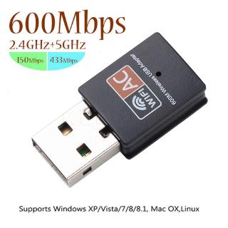 600 mbps usb การ์ดเครือข่ายไร้สายมินิ dual band 2 . 4+5 ghz อะแดปเตอร์ wifi