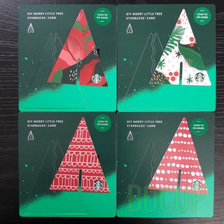 การ์ดสตาร์บัคส์ อเมริกา 2019 ต้นคริสต์มาส ครบชุด 4 ใบ Starbucks Card USA Xmas Tree 2019