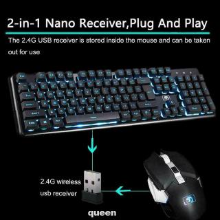 Keyboard Mouse Combo Backlit Ergonomic Gaming Rechargeable For Xinmen