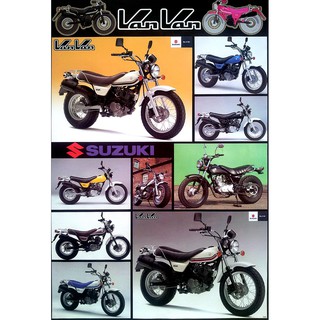 โปสเตอร์ รถมอเตอร์ไซค์ ซูซูกิ Suzuki RV 125 Van Van POSTER 24”X35” Inch JAPANESE MOTORBIKES 9 Models