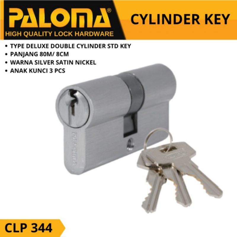 Double CYLINDER PALOMA CLP 344 DELUXE DC-SK 80MM STANDARD KEY DOOR LOCK CYLINDER