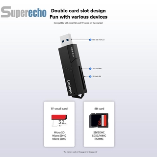 Sup อะแดปเตอร์การ์ดรีดเดอร์ Lenovo D204 5 Gbps Usb 3 . 0 Memory Card Reader ขนาดพกพา