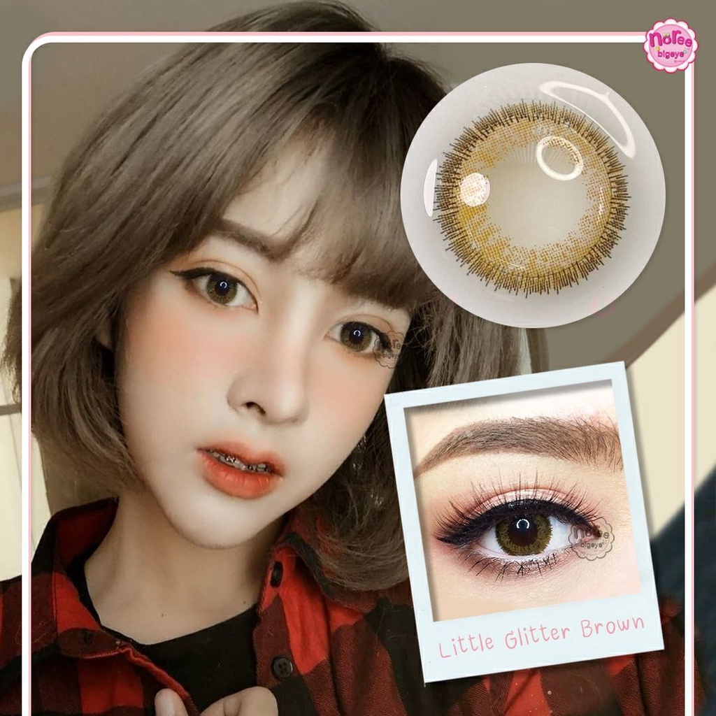 Little Glitter Brown/สีน้ำตาล [สายตาสั้น -0.00 ถึง -10.00] Size Mini (S) ขนาดเล็ก / คอนแทคเลนส์  / ย