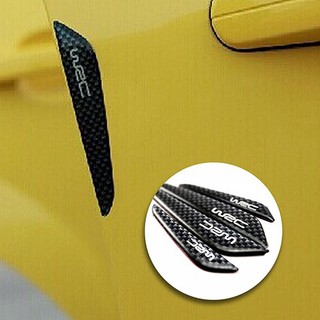 🔥ชิ้นส่วนคาร์บอนไฟเบอร์ด้านข้างรถ 4 ชิ้น Anti-Scratch Protection Guards Trims Stickers