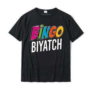 เสื้อยืดผ้าฝ้ายพิมพ์ลายขายดี เสื้อยืด ผ้าฝ้าย พิมพ์ลาย Bingo Biyatch Funny Bingo Player Game Lover Humor สไตล์คลาสสิก สํ