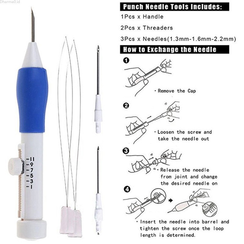 Dharma New DIY Magic Embroidery Pen Set Punch Needle Stitching Knitting ...