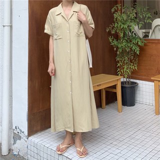 พร้อมส่ง Over sized shirt dress