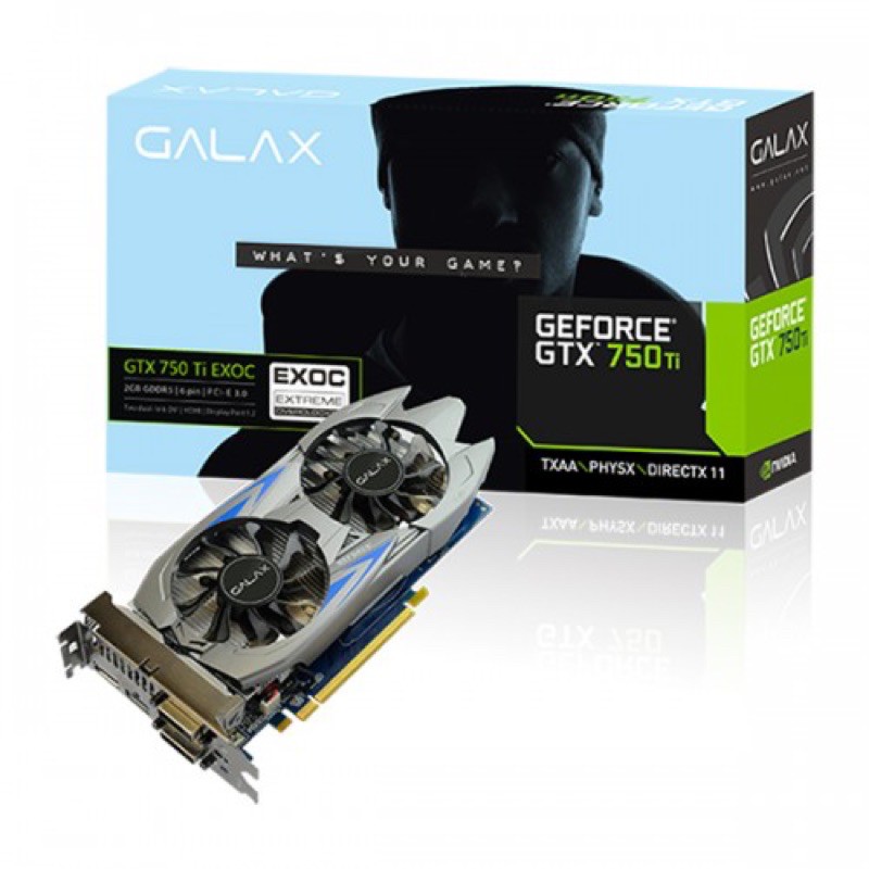 GALAX GEFORCE GTX 750 Ti EXOC 2GB DDR5 มือสอง แถมสาย dvi to dvi ฟรี
