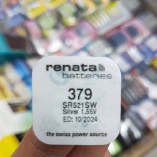 ถ่านนาฬิกา Renata 379, SR521SW 1.55V 1ก้อน Made in Switzerland ของใหม่ ของแท้