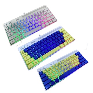 OKER คีบอร์ดแบบสาย USB WIRE DESTOP 7 rainbow light keyboard รุ่น K74