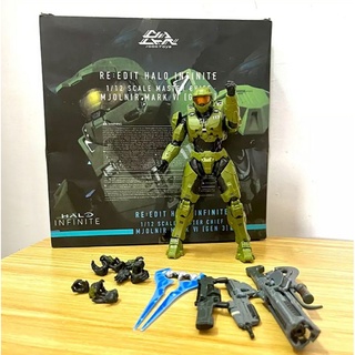 โมเดลฟิกเกอร์Halo 1/12 Scale Master Chief Infinate Mjolnir Mark VI Gen3 ction figure จัดท่าได้ ขนาดสูง 18 ซม.พร้อมกล่อง