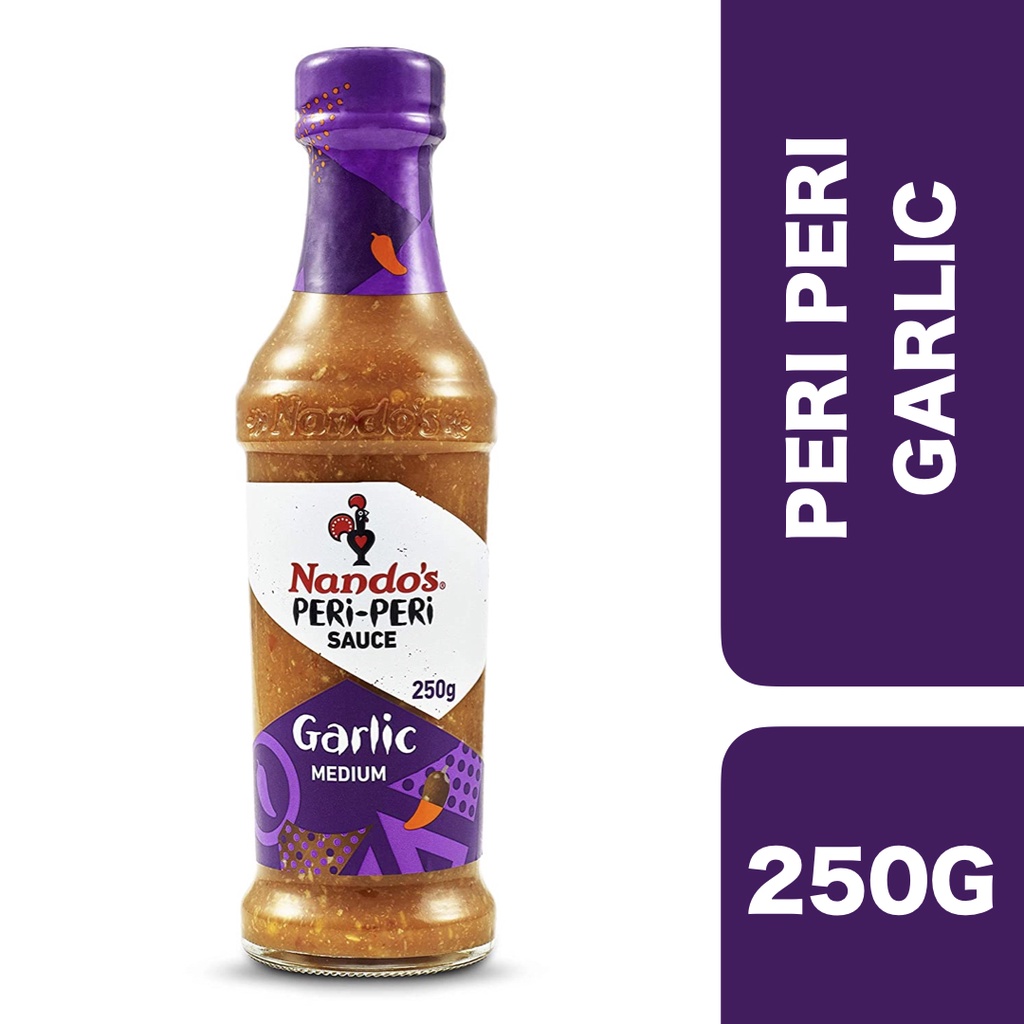 Nandos Peri-Peri Sauce Garlic Medium 250g ++ นันดอส ซอสพริกเปริ-เปรี กระเทียมกลาง 250 กรัม