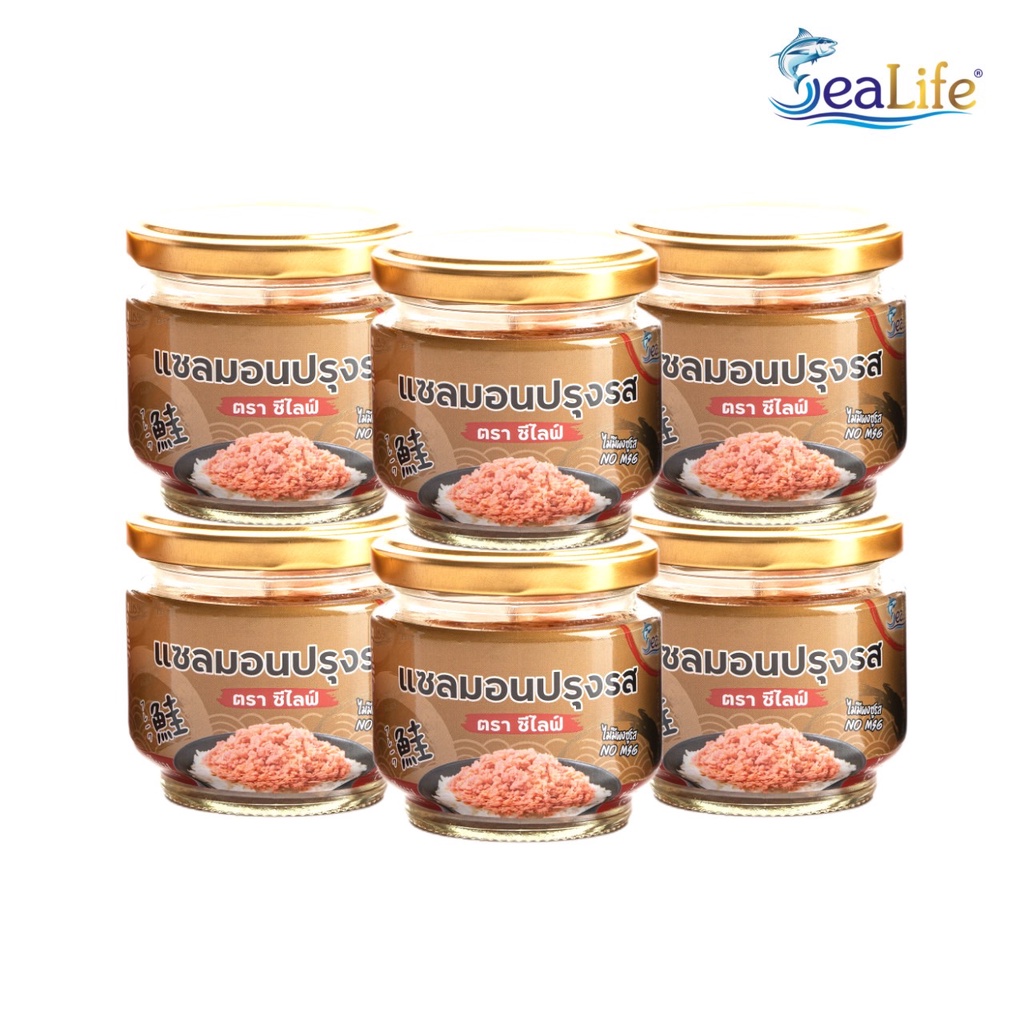 ซีไลฟ์ (SeaLife) แซลมอนปรุงรส 6 กระปุก (S6) // สุดคุ้ม สูตรไม่มีผงชูรส แคลเซียม คอลลาเจน อาหารเด็ก เพื่อสุขภาพ