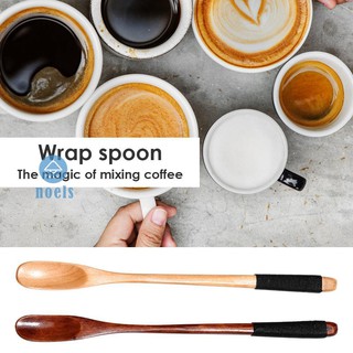 ✧New✧Slim Round Wooden Spoon with Long Handle Winding Spoon Flower Tea Spoon♥noel