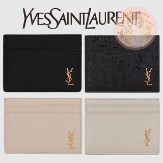 ราคาต่ำสุดของ Shopee 🔥 ของแท้ 100% 🎁YSL/Yves Saint Laurent ใหม่เอี่ยม TINY MONOGRAM กระเป๋าใส่บัตรหนังลายจระเข้