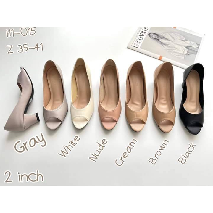 Niwa shoes รองเท้าสตรีเปิดหน้า ส้นสูง2.5นิ้ว รหัสH-015 นิ่ม ใสสบาย สวย ดูหรูมาก