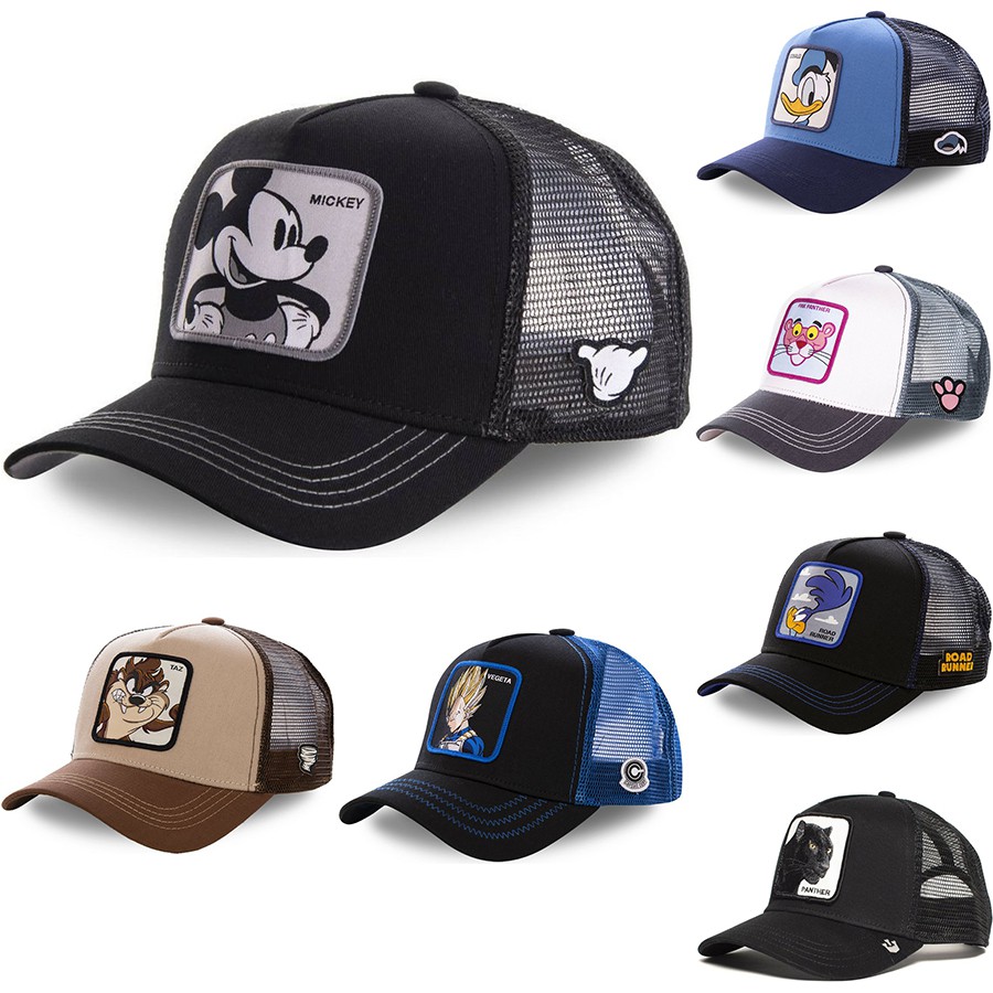 อะนิเมะตาข่ายหมวก Dragon Ball Z กัปตัน Donald BUU Mickey Snapback ผ้าฝ้ายแผนที่เบสบอลหมวก VEGETA ผู้ชายผู้หญิง Hip Hop พ่อ Trucker หมวก
