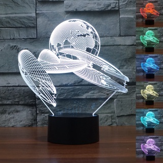 Star Trek โคมไฟตั้งโต๊ะอะคริลิค LED ไล่โทนสี 3D 7 สี สําหรับตกแต่งบ้าน