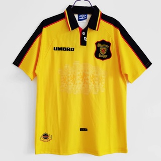 เสื้อกีฬาแขนสั้น ลายทีมชาติฟุตบอล Scotland 96 98 ชุดเยือน สไตล์เรโทร