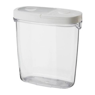 DRYBOX กล่องใส่อาหารแห้ง Dry food jar with lid จุ1.3 L (ใส-ขาว)