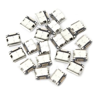 60Pcs Micro-USB B Female 5 Pin SMT Placement SMD DIP Socket Connector