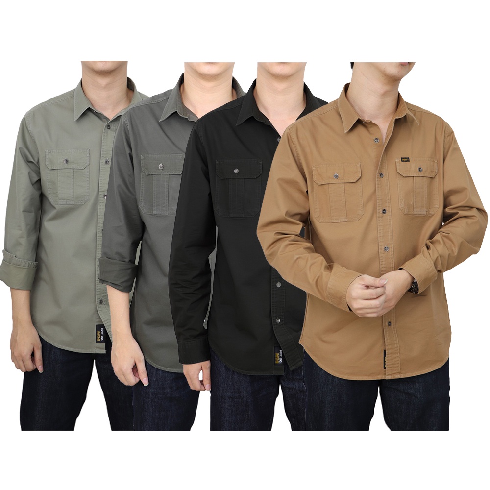 ฺBOVY SHIRT  เสื้อเชิ้ตสลิมแขนยาว ทรงสวย เท่ห์มีสไตล์ หลากสี-BBS33871