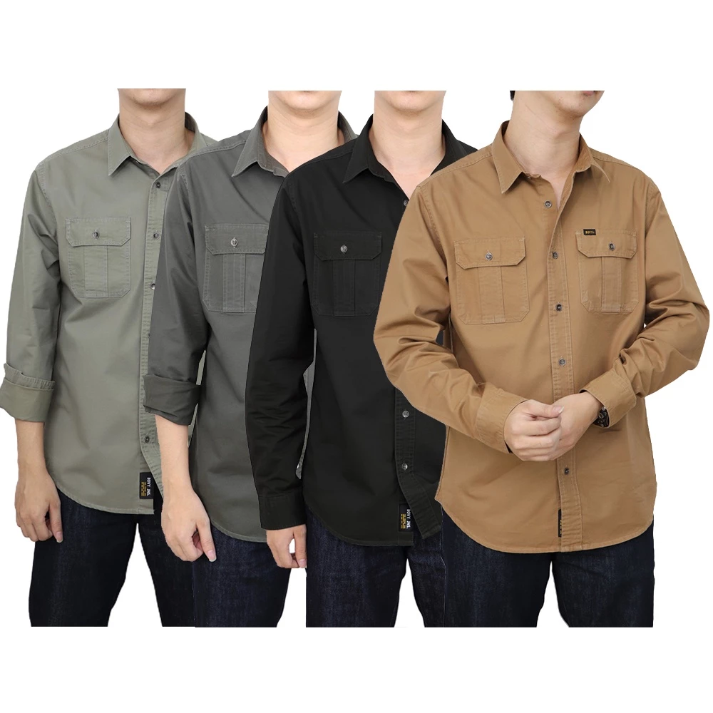 ฺBOVY SHIRT เสื้อเชิ้ตสลิมแขนยาว ทรงสวย เท่ห์มีสไตล์ หลากสี-BBS33871