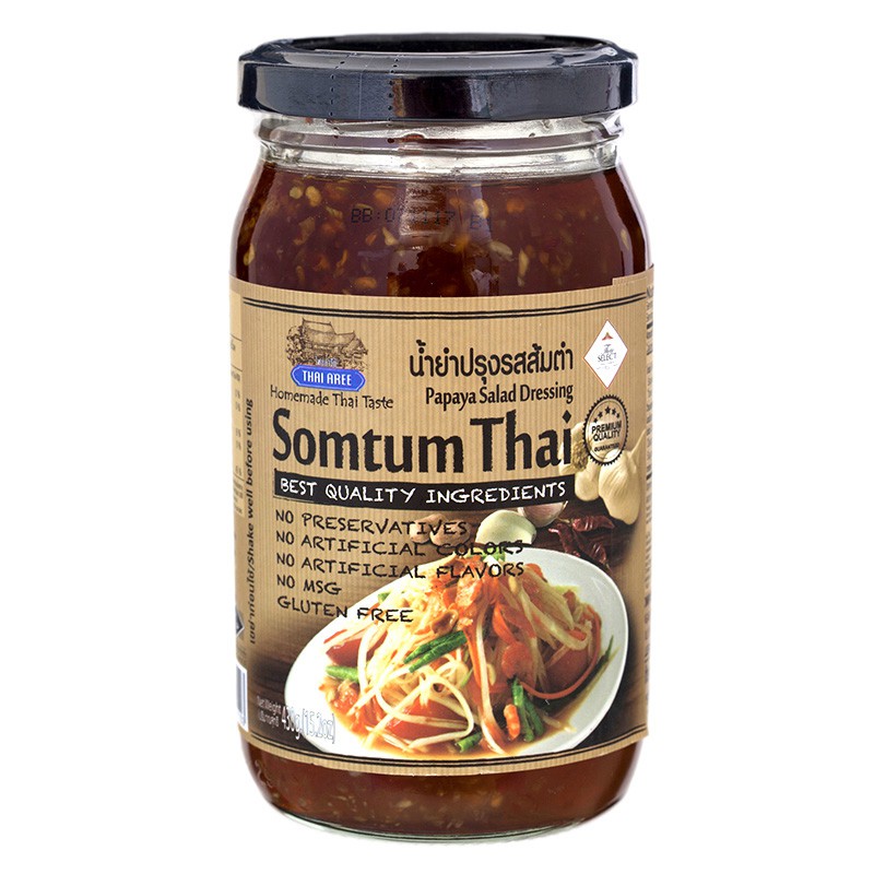 ไทยอารีย์น้ำยำปรุงรสส้มตำ 260กรัม Thai Aree Somtum Flavored Som Yum Salad 260g