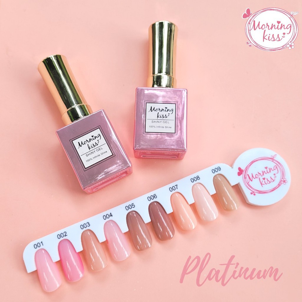 สีเจล Morning Kiss รุ่น Platinum 15 มล ขวดสีเงิน หรูหรา สีทาเล็บเจล ยาทาเล็บสีเจล ยาทาเล็บเจล สีทาเล