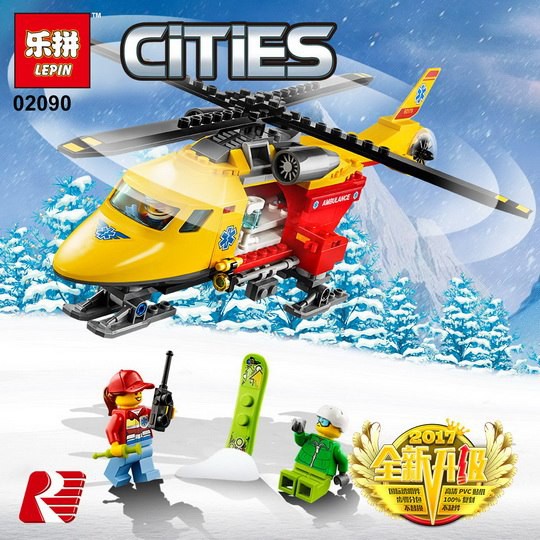 เลโก้จีน Cities Lepin 02090  : The Ambulance Helicopter
