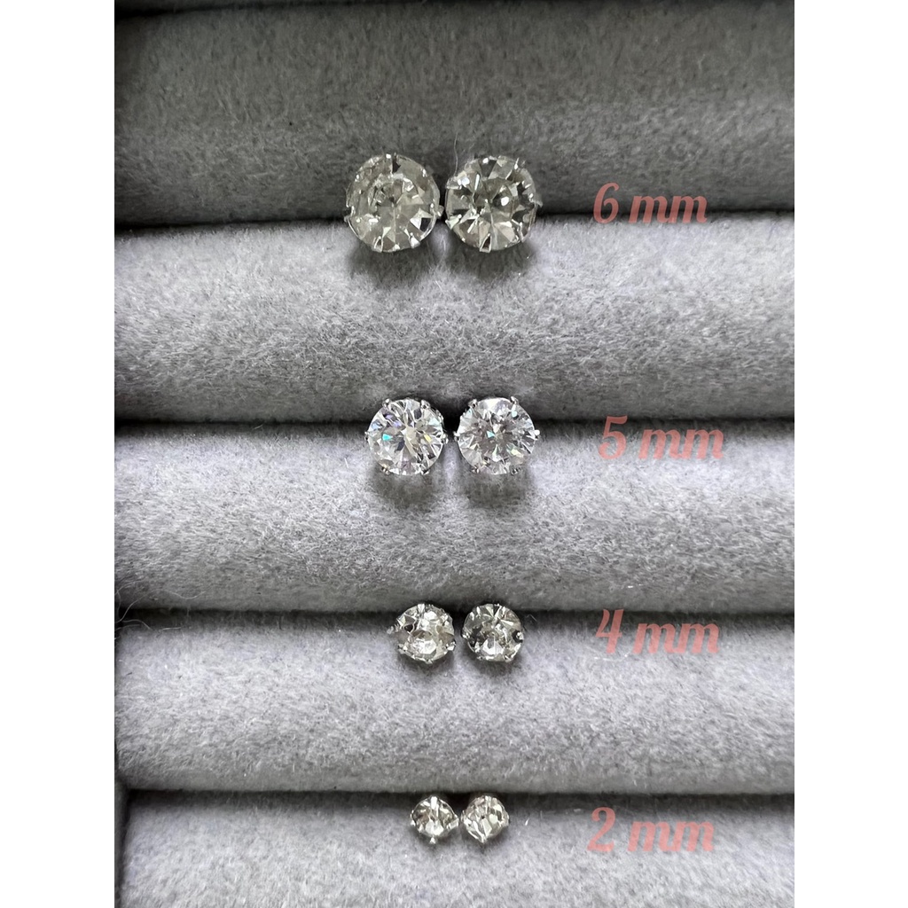 พร้อมส่ง!! ต่างหูเพชรเม็ดเดี่ยว ต่างหูสตั๊ด ราคาต่อคู่ มีให้เลือกหลายขนาด ถูกสุดๆ ใส่ติดหูได้ตลอด