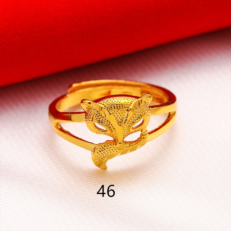 Ga 50 แบบ เครื่องประดับแฟชั่นเกาหลี สเตนเลส ชุบทอง ปรับได้ แหวนหมั้น มินิมอล แหวนรวย สําหรับผู้หญิง