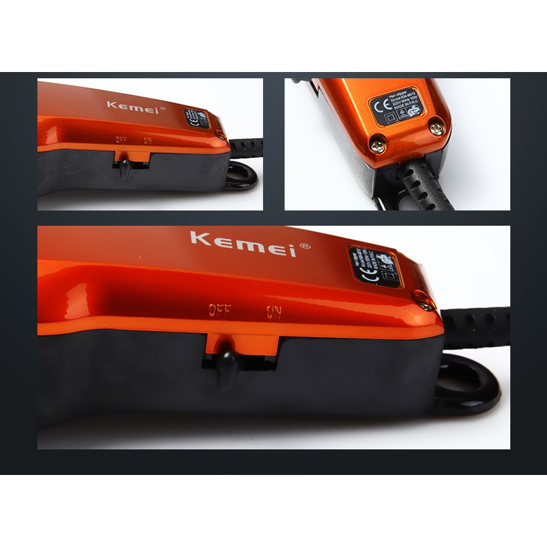 KEMEI Km-9012 ปัตตาเลี่ยนตัดผม มอเตอร์แรง แถมหัวรองหวี 4 หัว ปัตตาเลี่ยน สีส้ม แบตตาเลี่ยน บัตตาเลี่ยน บัตเลี่ยนตัดผม
