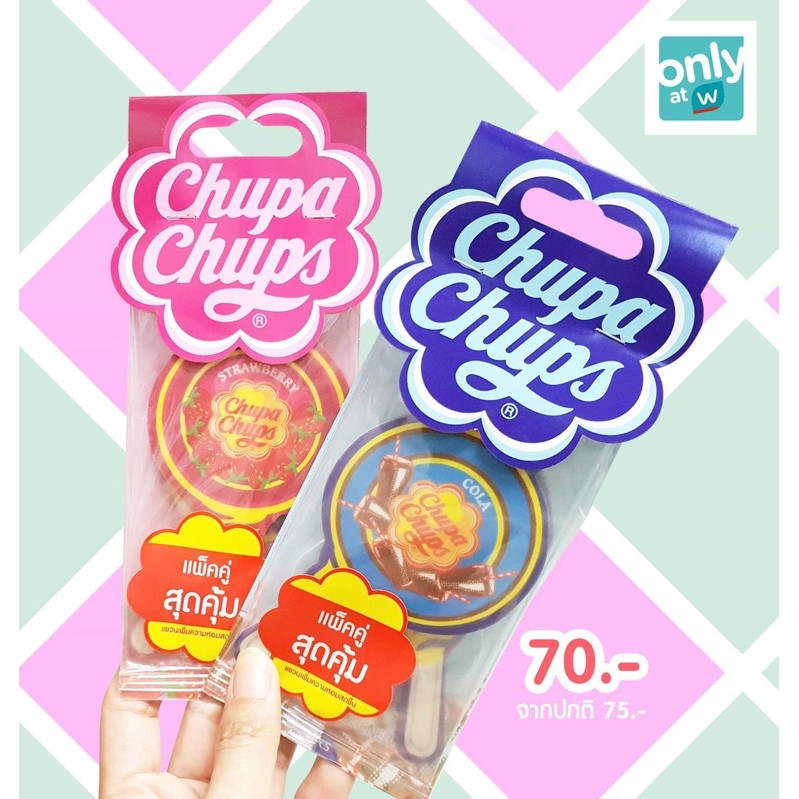🍓[ขายของแท้เท่านั้น]🍭 (แพค 2 ชิ้น) Chupa Chups จูปา จุ๊ปส์ แผ่นน้ำหอมปรับอากาศ รุ่นแพคคู่ สุดคุ้ม 🍬🍬