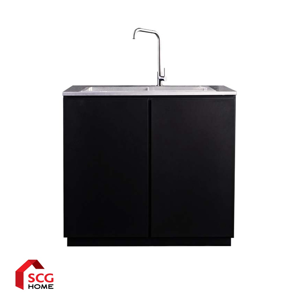 Kiosk Furniture ตู้ครัวพร้อมซิงค์304แบบ2หลุมพร้อมเครื่องกำจัดเศษอาหารใต้ซิงค์
