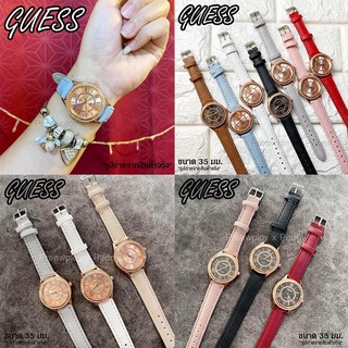 นาฬิกา GUESS หน้าเลขโรมัน สายหนัง งานปั๊ม *** สินค้าใหม่ พร้อมส่ง นาฬิกาเข็ม สไตล์ Classic สายหนัง