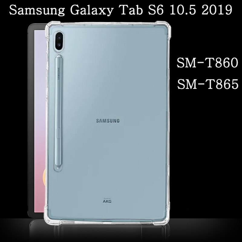 เคสซิลิโคนกันกระแทก Samsung Galaxy Tab S6 10.5 2019 SM-T860 SM-T865 Shockproof Soft Silicone Shell Transparent TPU Airbag Protective Coque