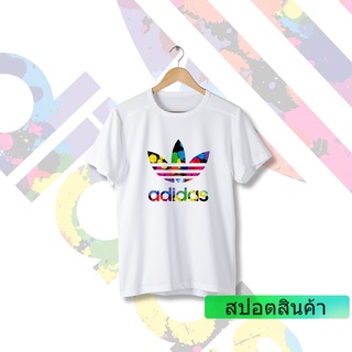 HH Adidas เสื้อยืดสีขาว ลายคลาสสิค 6 สไตล์ cotton 100% ใส่ได้ทั้งหญิงและชาย Unisex เสื้อยืดผ้าฝ้าย