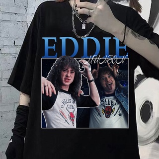 เสื้ Lyzh เสื้อยืดแขนสั้นลําลอง คอกลม พิมพ์ลายภาพยนตร์ Season 4 Eddie Munso แฟชั่นฤดูร้อน สไตล์ฮาราจูกุ สําหรับผู้หญิงS-