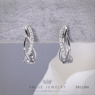 ER1238 Value Jewelry ต่างหูแฟชั่นประดับเพชร CZ