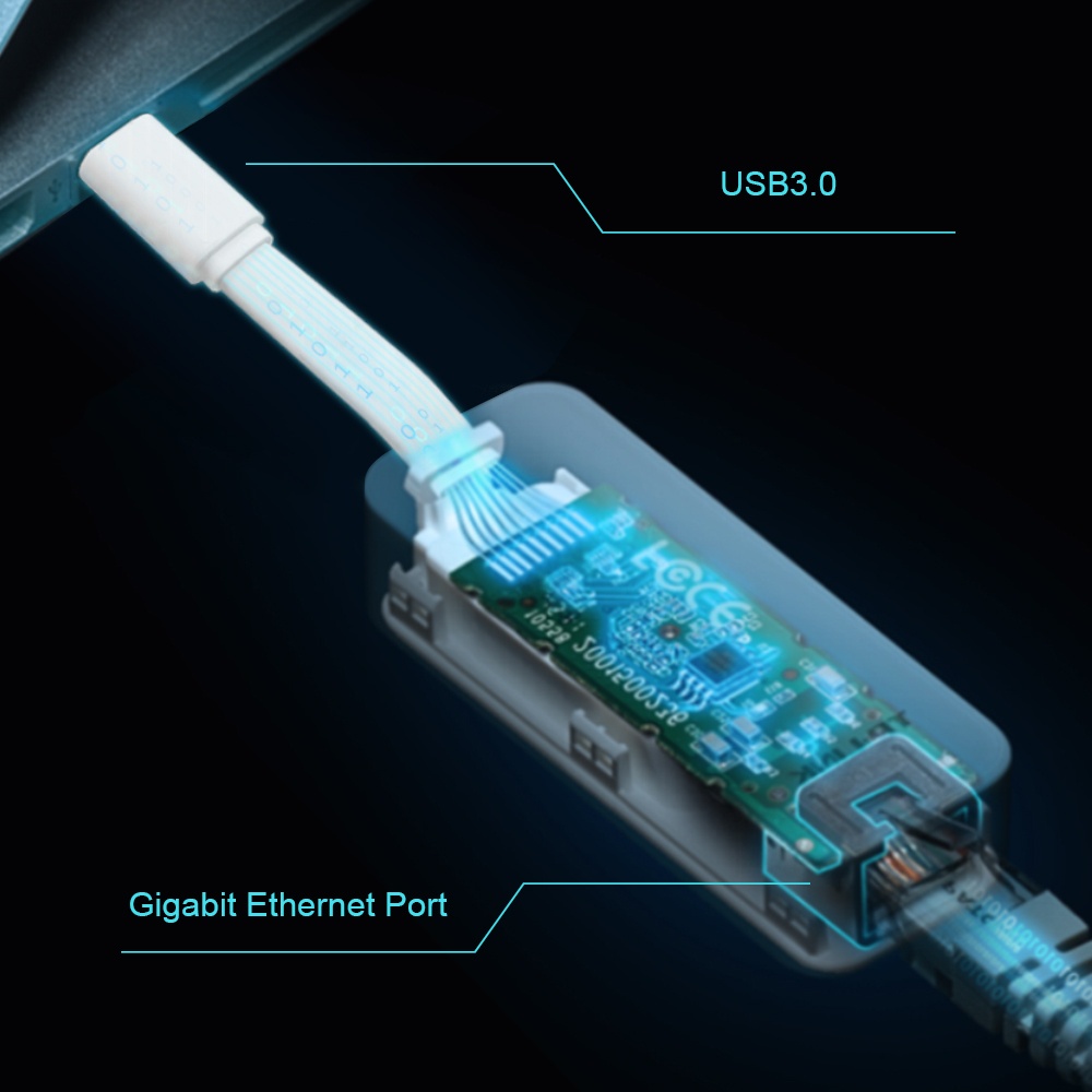 TP-Link UE300C ตัวแปลง USB-C เป็น LAN-Gigabit ด้วยช่องเสียบสาย RJ45 (รับประกัน 1 ปี)