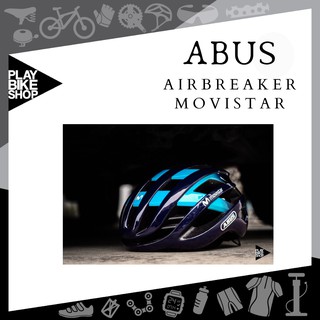 โค้ดส่วนลด 10 % : PLAYUKUHHS64 - หมวกจักรยาน ABUS AIRBREAKER สี Movistar Team (817175)